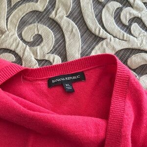 Banana Republic Red V-Neck Sweater